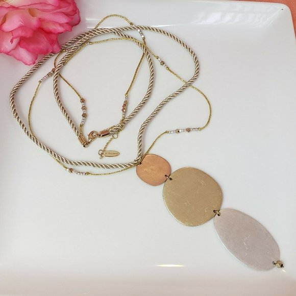 St. Thomas Gold Rope Necklace With Gold Tone Pendant - Picture 4 of 12